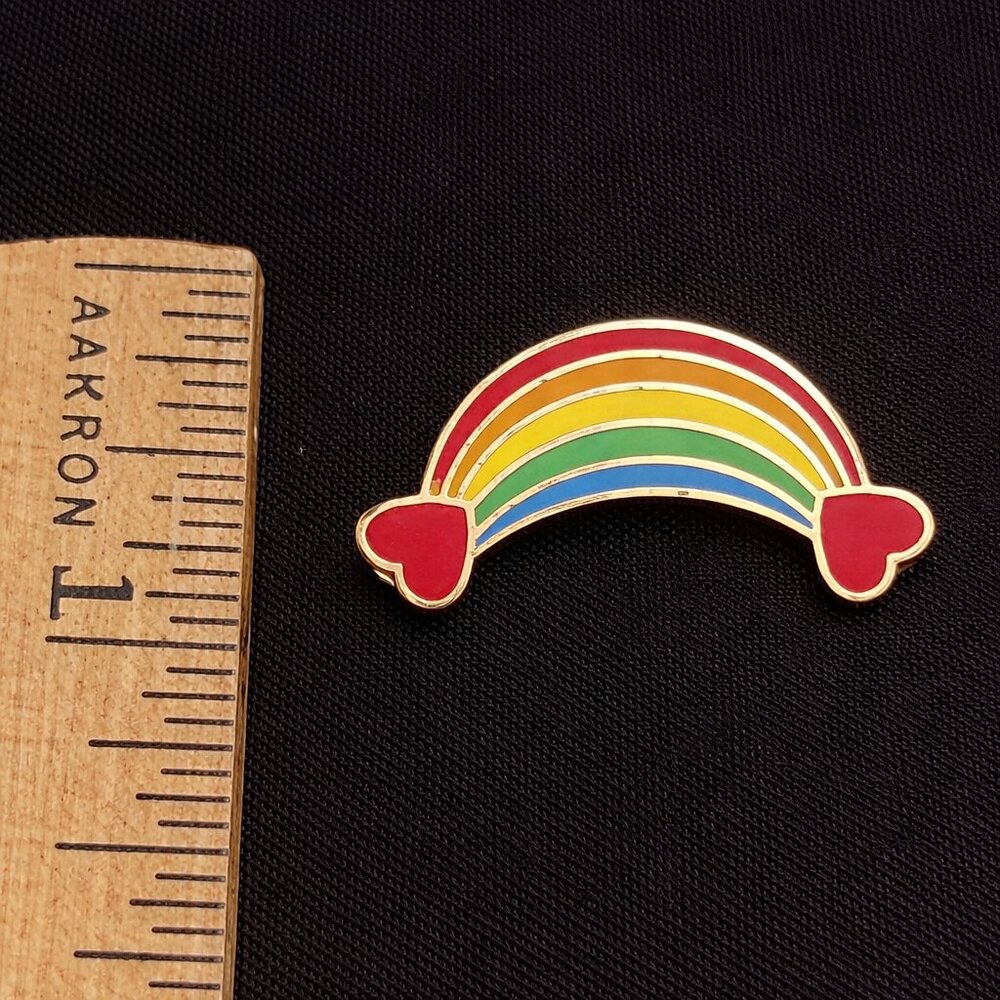 Small Rainbow and Hearts Pin - Picture 3 of 3